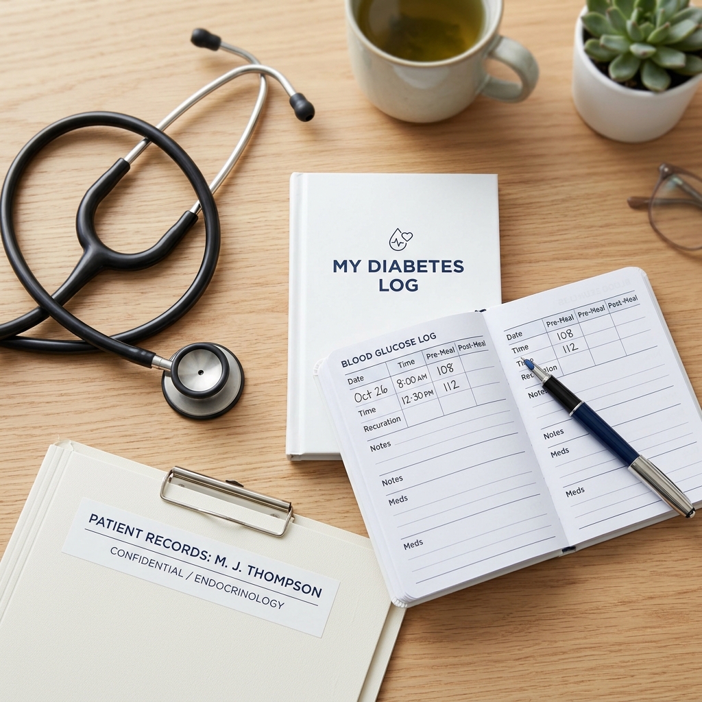 Medical aesthetic with stethoscope and log book